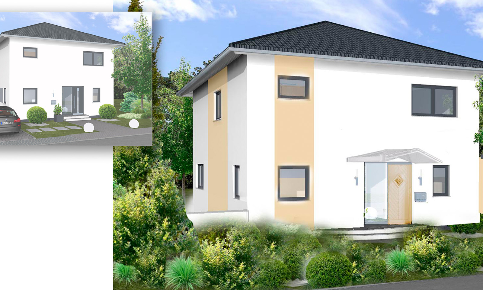 Prefabricated house individualization - interior & exterior, Butzbach